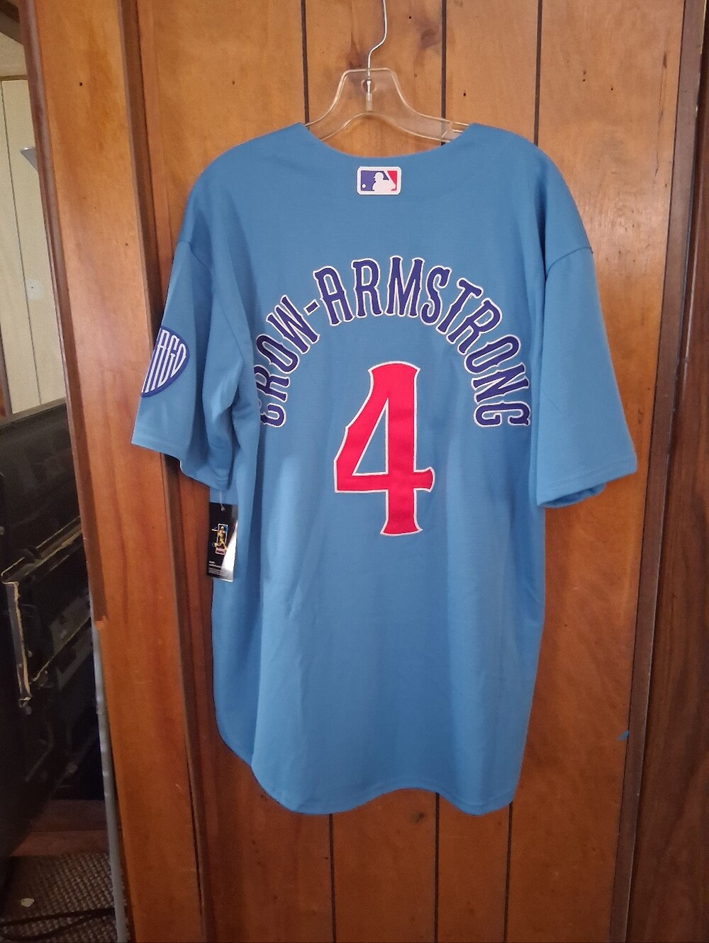 Sports Card With Pete Crow-Armstrong Chicago Cubs Light Blue Alternate Jersey
